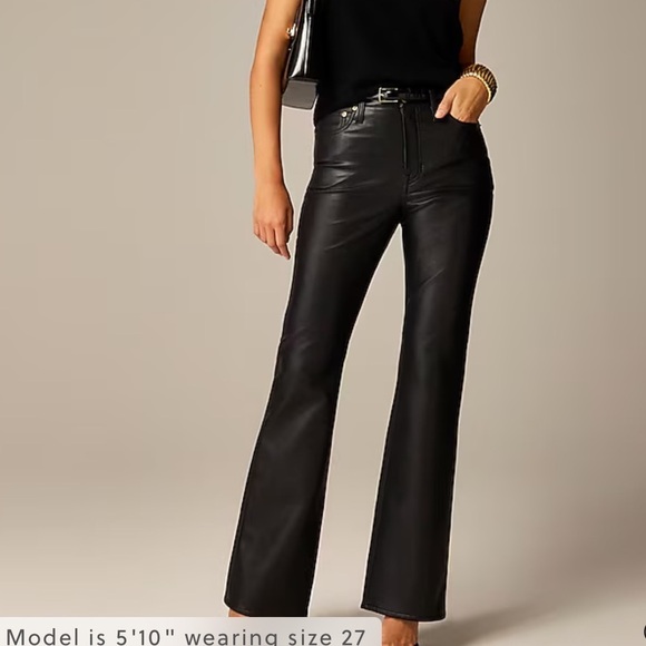 J crew black High-rise bootcut pant in faux leather - Picture 1 of 6